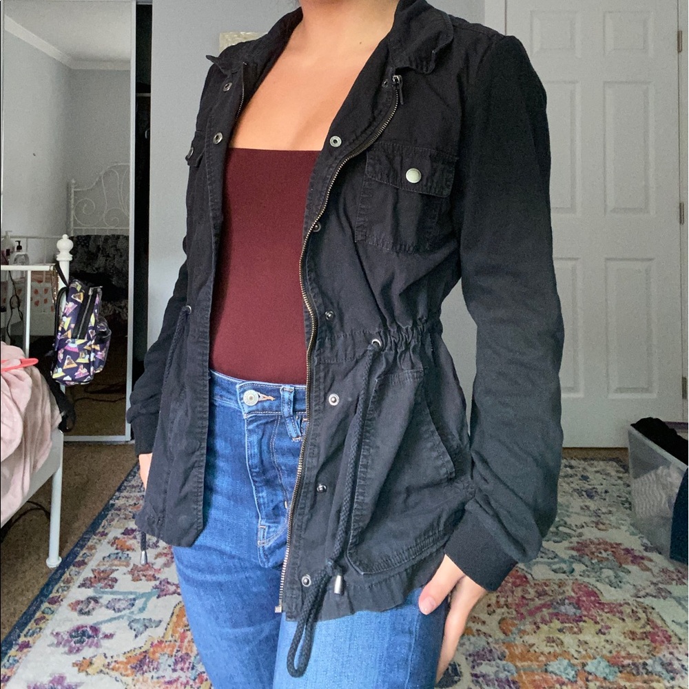 Volcom faded black Utility zip up jacket